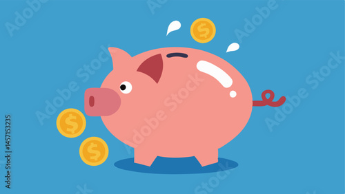 Broken Piggy Bank A cracked piggy bank with coins spilling out featuring a charitable organizations logo suggesting that contributions have been drained away.