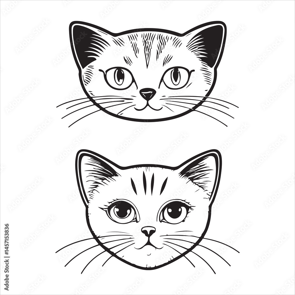 set of funny cartoon cats set of funny cartoon cats