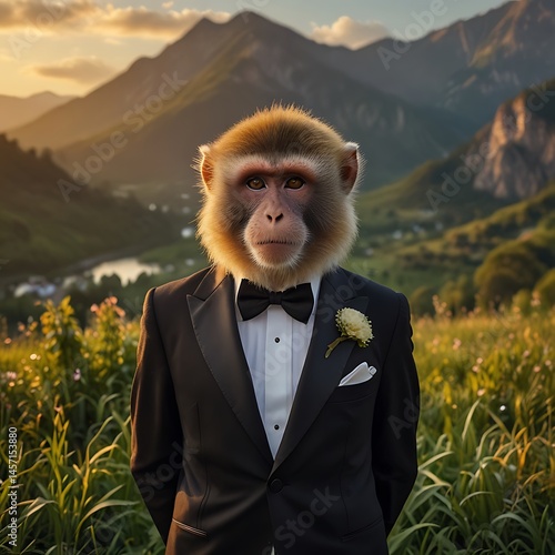 business manki in the mountains