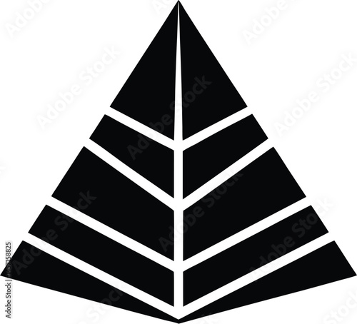 Pyramid silhouette,  Giza pyramids outline silhouettes set vector illustration