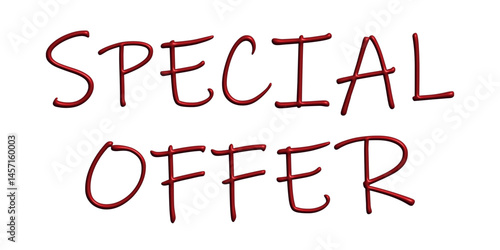 Special offer lettering 3d word Template for marketing ad, print, web, banner, poster, flyer