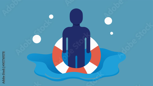 Drowning in Expectations An illustration showing an individual partially submerged in water labeled Expectations with a lifebuoy labeled SelfCompassion nearby.