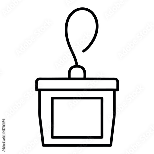 Line art icon of floss box – simple black stroke vector design
