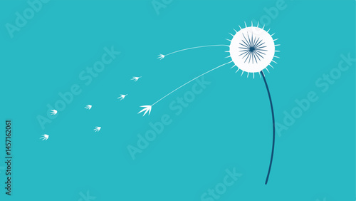 Dandelion Seeds in the Wind Dandelion seeds being blown away in the wind representing letting go of rejection and the potential for new beginnings.