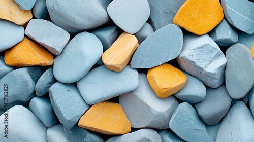 Blue and Yellow Stones Texture Background