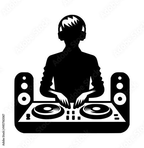 DJ Sound Mixer Logo Design Vector