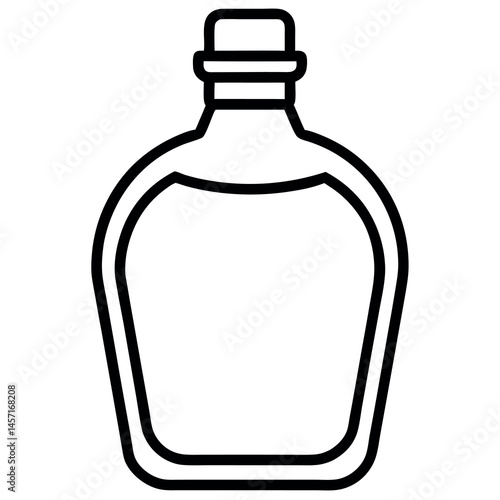 Line art drawing of an oral rinse bottle – simple and clean vector design