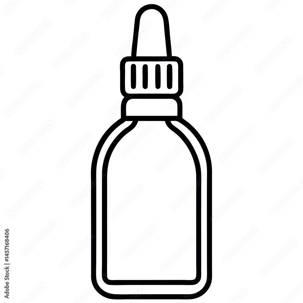 Minimal mouthwash bottle vector – elegant line icon for dental health Minimal mouthwash bottle vector – elegant line icon for dental health