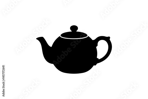 Black silhouette of a teapot with a handle and spout