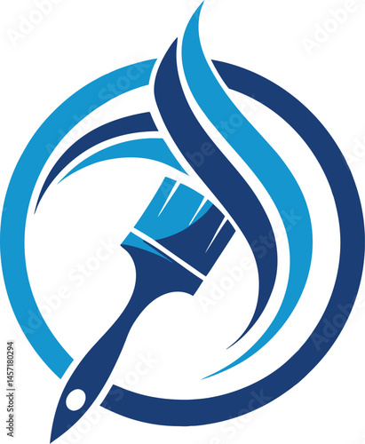 Paintbrush mascot logo