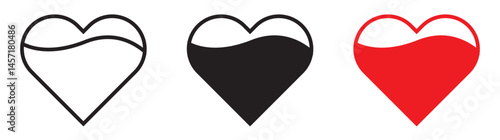Heart fill loading stages vector