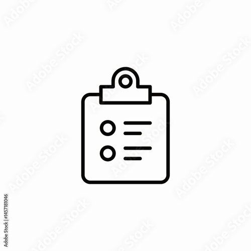 clipboard dots lines icon sign vector
