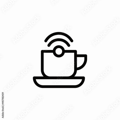 cup coffee wifi icon sign vector