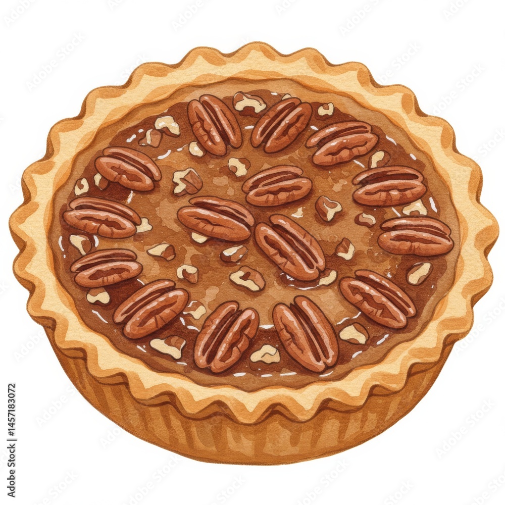 Fototapeta premium Golden Brown Pecan Pie Dessert