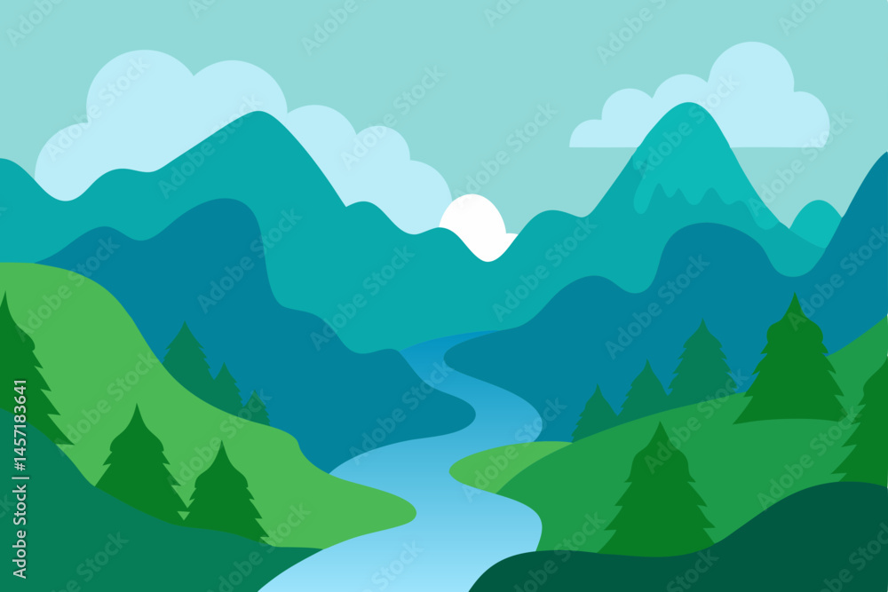 Fototapeta premium mountain landscape with trees