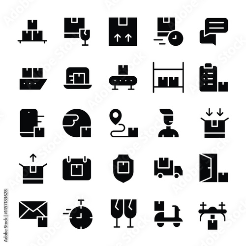 Ultimate Guide to Delivery and Shipping. Icons for Logistics and Transportation