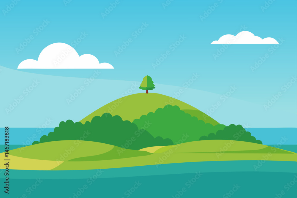 Fototapeta premium landscape with mountains and blue sky