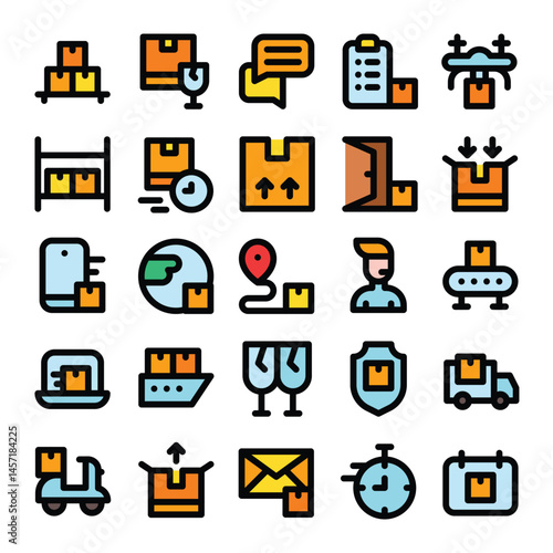 Ultimate Guide to Delivery and Shipping. Icons for Logistics and Supply Chain