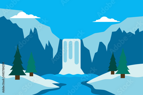 winter landscape with mountains