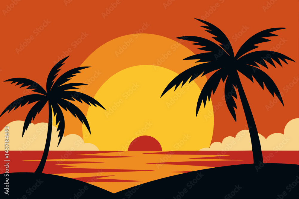 Fototapeta premium palm trees on the beach