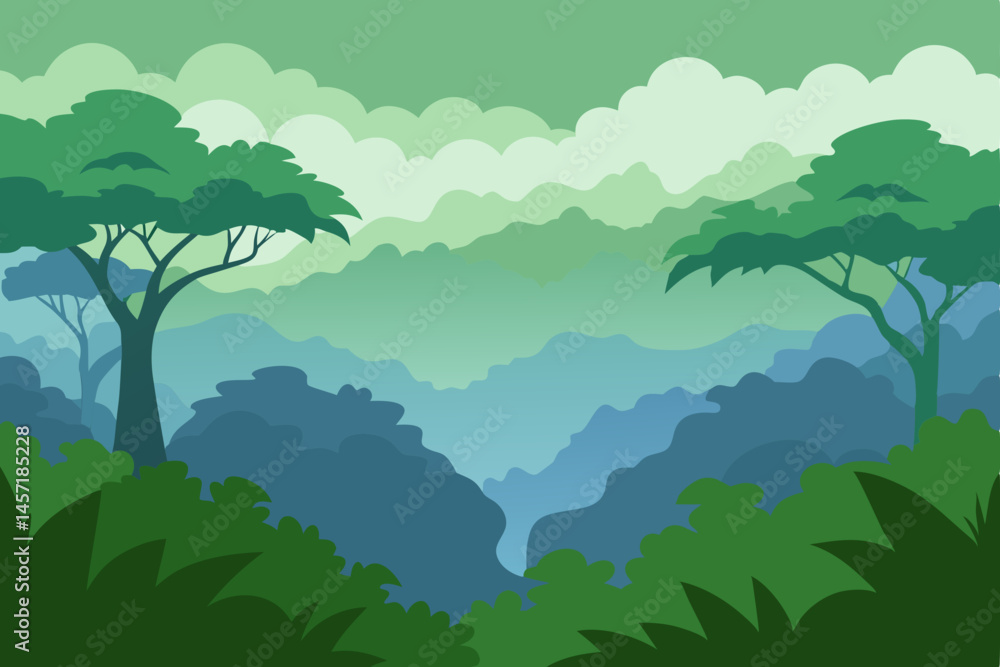 Fototapeta premium vector illustration of a mountain landscape