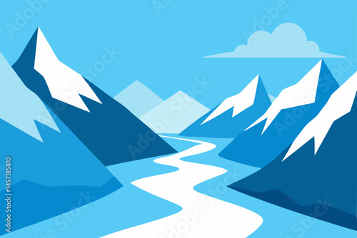 winter landscape with mountains