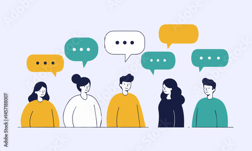 People Communicating with Speech Bubbles