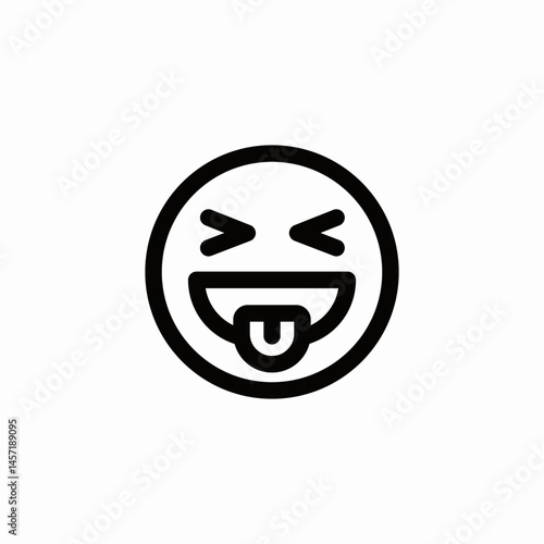 face laughing tongue icon sign vector