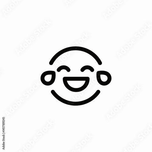 face rolling on floor icon sign vector
