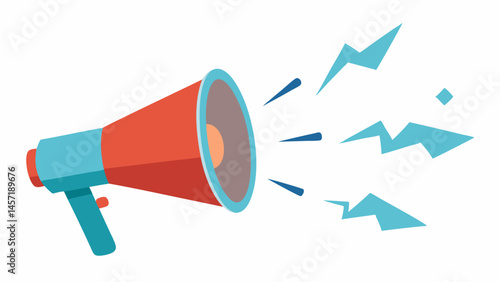 Broken Megaphone An of a megaphone with cracks and fading sound waves spreading outwards symbolizing the distorted transmission of information.