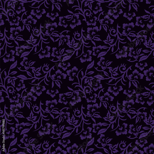 Elegant trendy vector ditsy floral seamless pattern design of beautiful abstract flowers and leaves. Foliage repeat texture background. Suitable for wallpaper, surface printing and textile