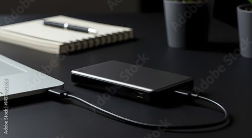 Wallpaper Mural Power Bank Charging Laptop on Desk Torontodigital.ca