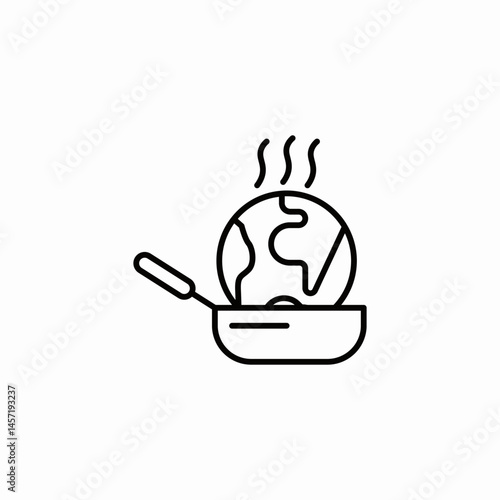 globe pan steam icon sign vector