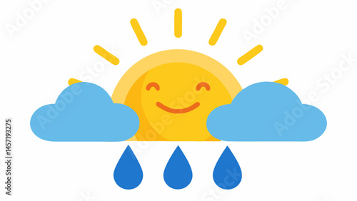 the sunlight represents joy and the rain represents sorrow symbolizing empathy in recognizing both positive and negative feelings.