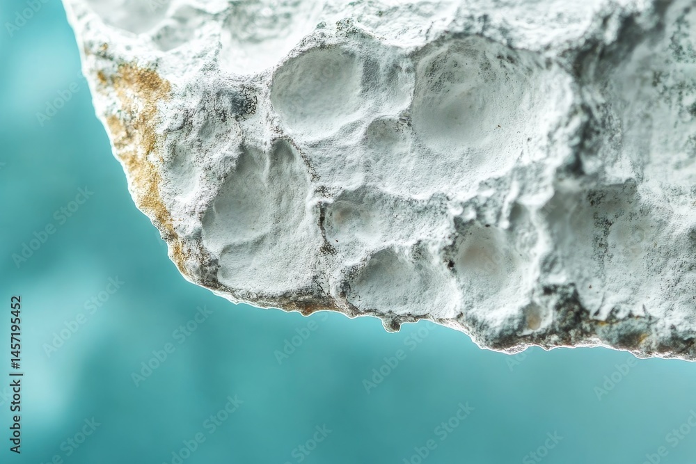 Fototapeta premium Close-up view of a textured, off-white rock formation.