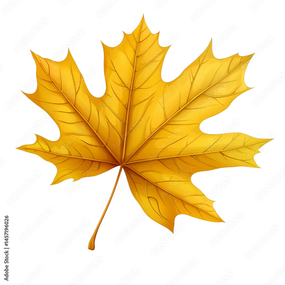 Obraz premium Colorful autumn maple leaf against PNG on a transparent background 