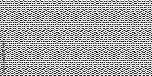 Horizontal seamless pattern with black wavy lines on a white background. Minimalist hand-drawn texture with a bold, abstract feel. Ideal for packaging, prints, or textiles. Drag to swatches panel.