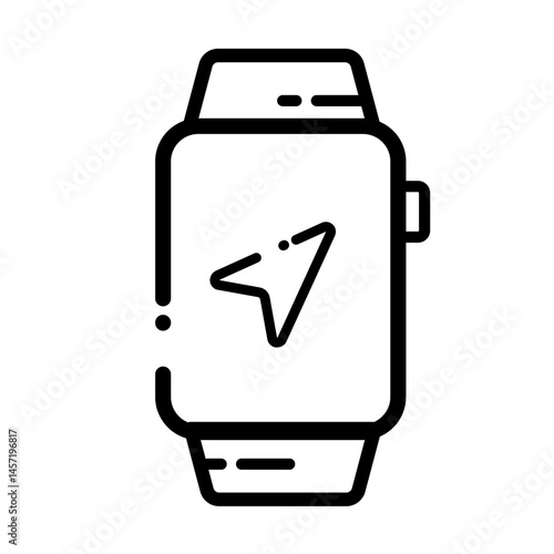 Smartwatch with GPS navigation – vector icon