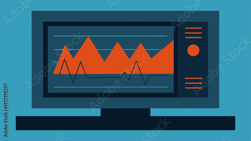 Graph Readings An illustration showing the polygraph readout on a larger screen with peaks and valleys highlighting the suspects physiological responses.
