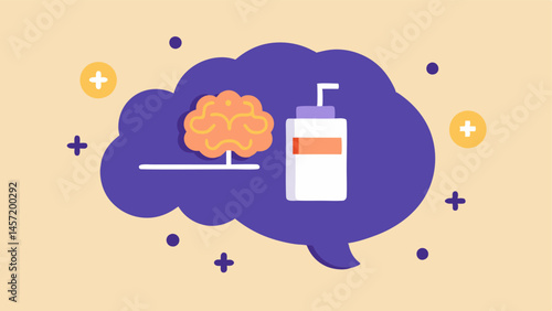 Brain as a Battery An illustration of a brain with a battery icon showing its almost empty surrounded by decisionrelated icons draining its energy.