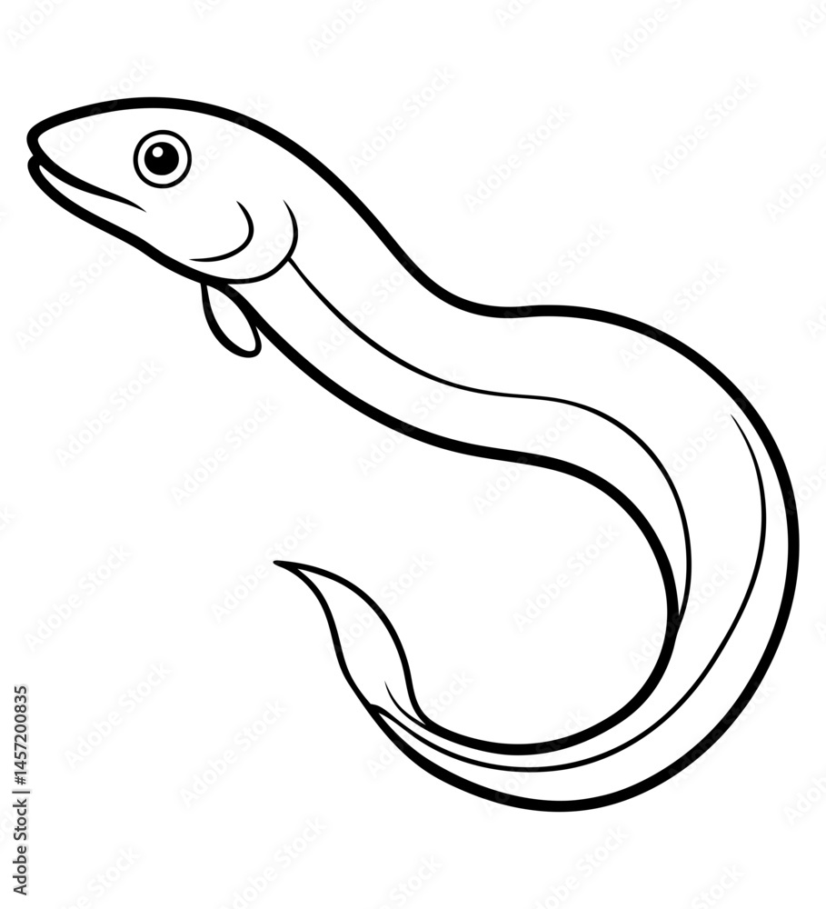 Fototapeta premium Eel Sketch