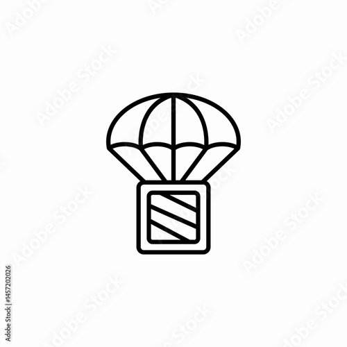 parachute drop icon sign vector