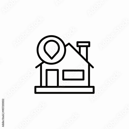 pin roof house icon sign vector