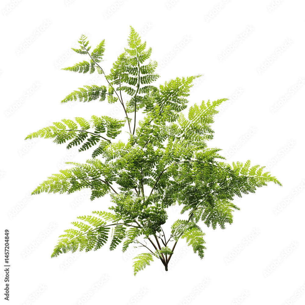 Lush Green Fern Branch Isolated on Green Transparent background Lush Green Fern Branch Isolated on Green Transparent background