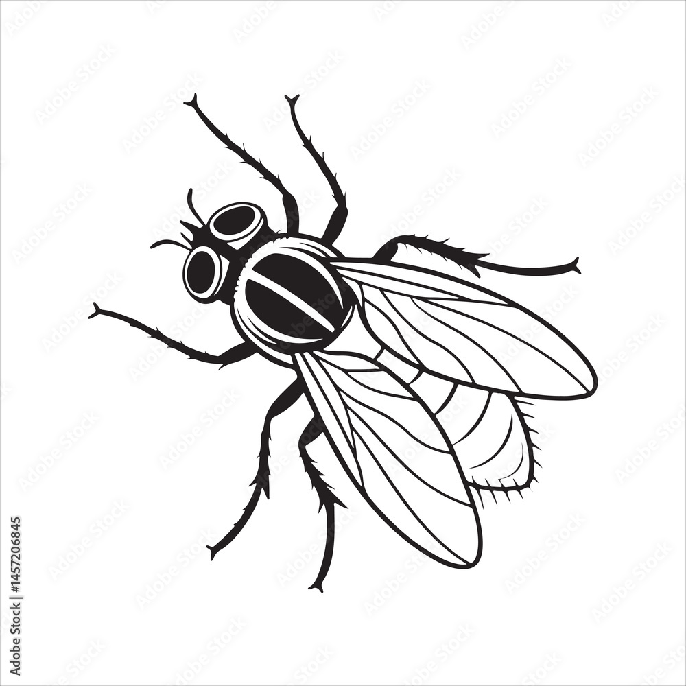 Obraz premium flying housefly vector icon
