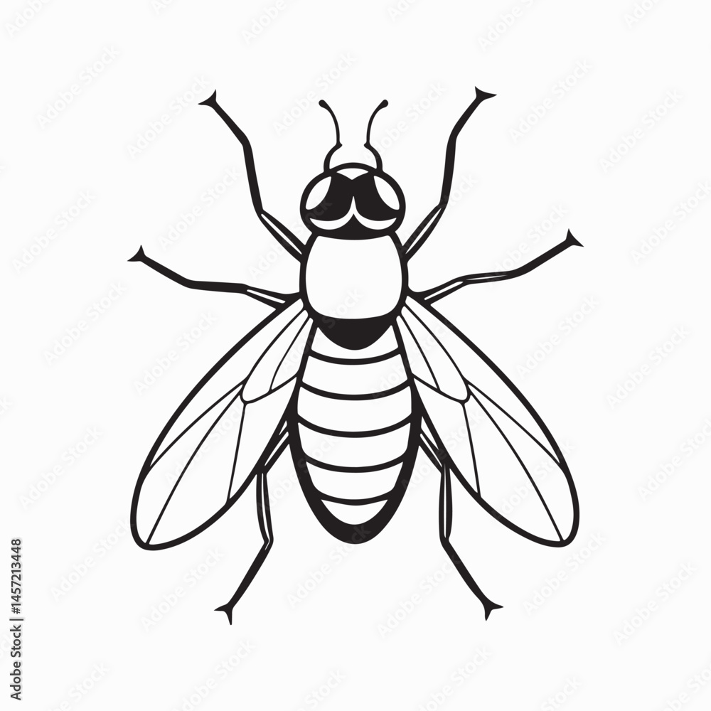 Fototapeta premium flying housefly vector icon