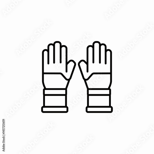 winter gloves lines icon sign vector