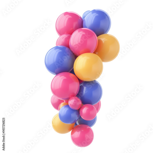 Wallpaper Mural Colorful Cluster of Round Balloons Isolated on a Transparent Background for Party Decoration and Celebrations Torontodigital.ca
