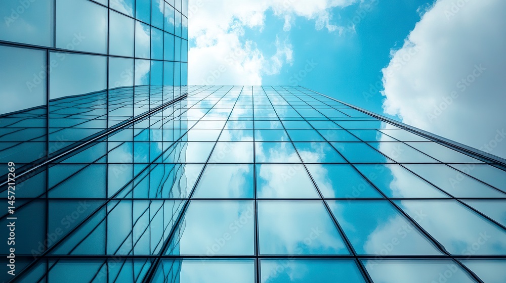 Obraz premium Urban office building in Berlin, Germany, with a modern glass facade, clean architectural elements, and a professional appearance. 