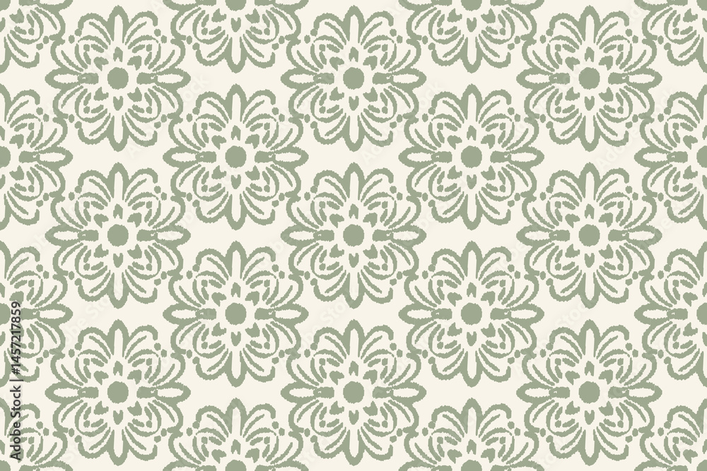 Vector damask seamless pattern background. Elegant luxury texture for wallpapers and decoration.Motifs Ikat floral embroidery.Ethnic oriental pattern traditional.Geometric flower folklore ornaments. Vector damask seamless pattern background. Elegant luxury texture for wallpapers and decoration.Motifs Ikat floral embroidery.Ethnic oriental pattern traditional.Geometric flower folklore ornaments.